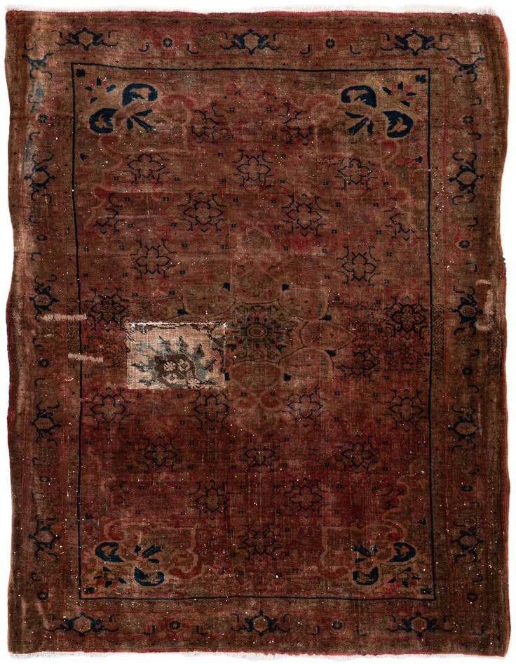 Detail image of 3' 7 x 5' Hand Knotted Ultra Vintage Persian Wool Rug