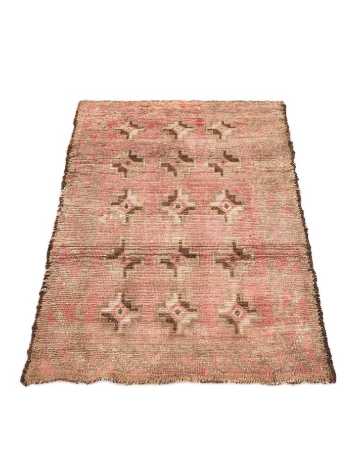 Detail image of 2' 9 x 4' Hand Knotted Ultra Vintage Oriental Wool Rug