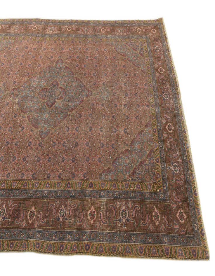 Detail image of 6' 6 x 9' 6  Hand Knotted Ultra Vintage Persian Wool Rug