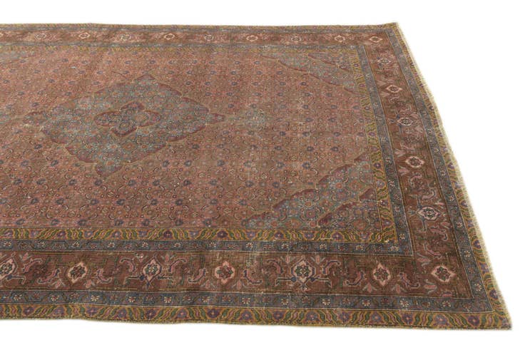 Detail image of 6' 6 x 9' 6 Hand Knotted Ultra Vintage Persian Wool Rug