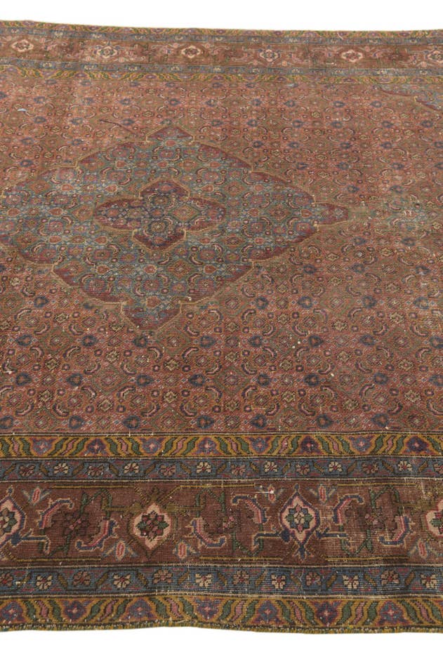 Detail image of 6' 6 x 9' 6 Hand Knotted Ultra Vintage Persian Wool Rug