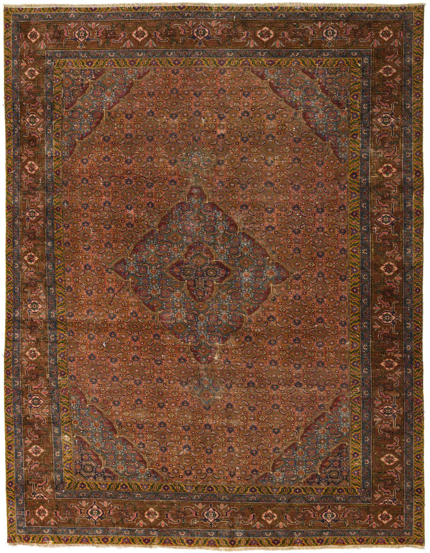Primary image 6' 6 x 9' 6  Hand Knotted Ultra Vintage Persian Wool Rug
