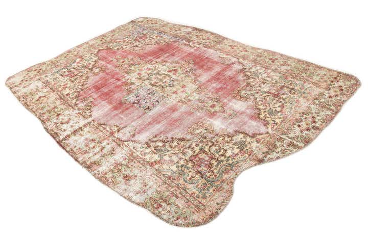 6' 10 x 8' 3 Hand Knotted Ultra Vintage Persian Wool Rug