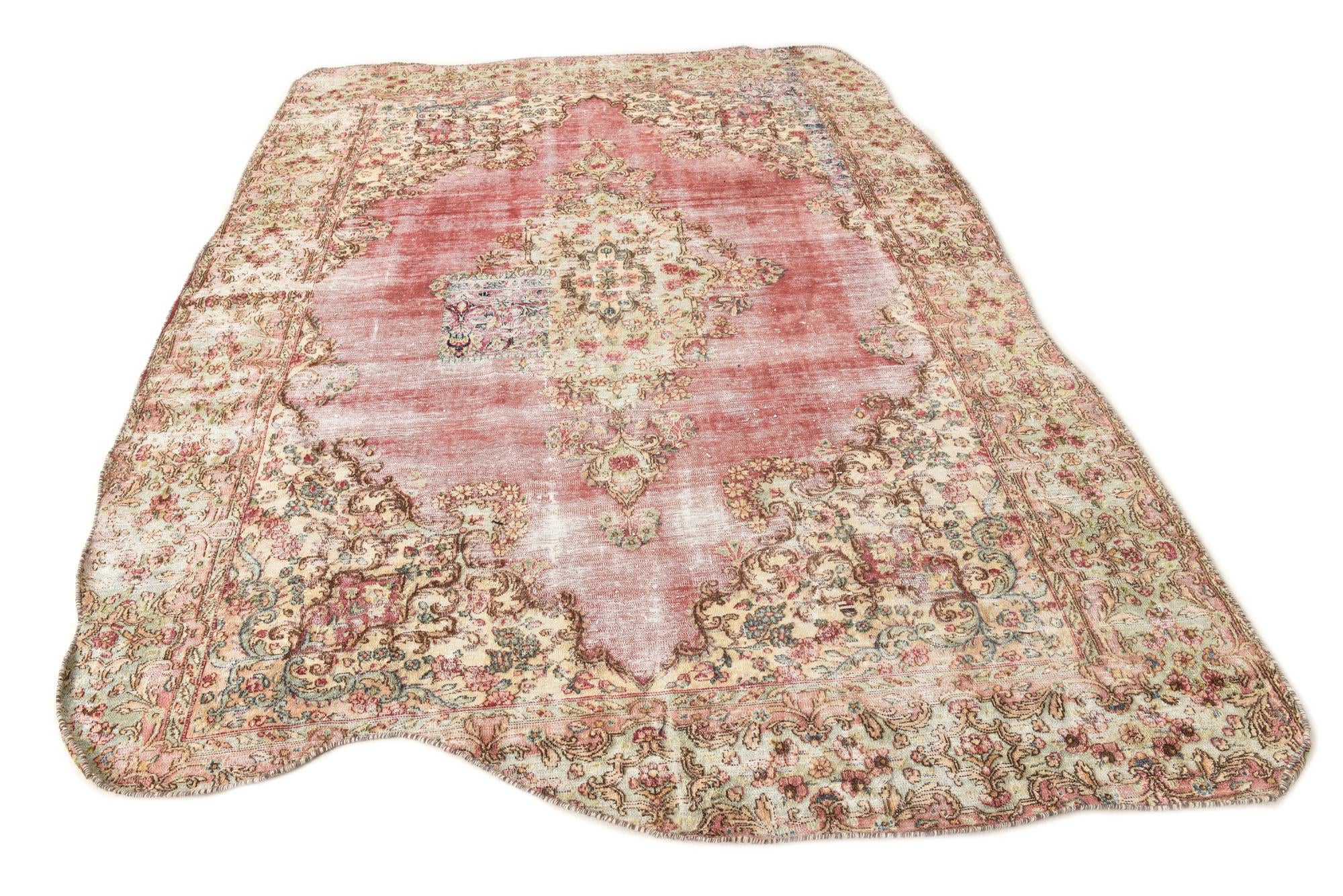 6' 10 x 8' 3 Hand Knotted Ultra Vintage Persian Wool Rug