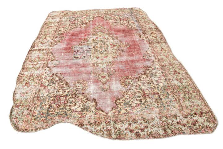 6' 10 x 8' 3 Hand Knotted Ultra Vintage Persian Wool Rug