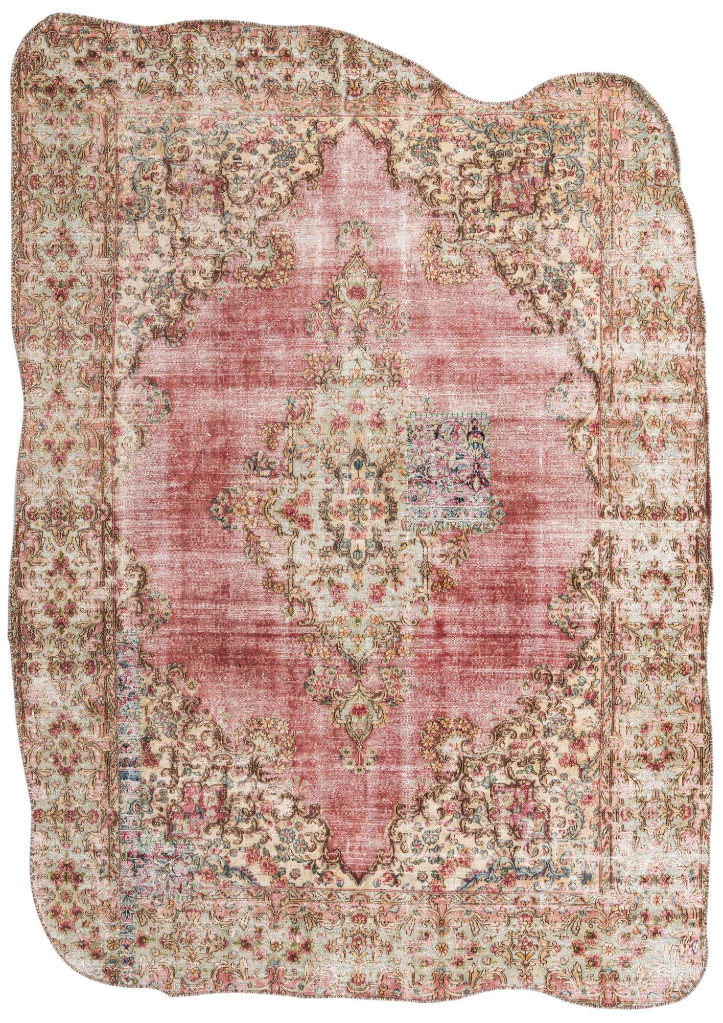 6' 10 x 8' 3 Hand Knotted Ultra Vintage Persian Wool Rug