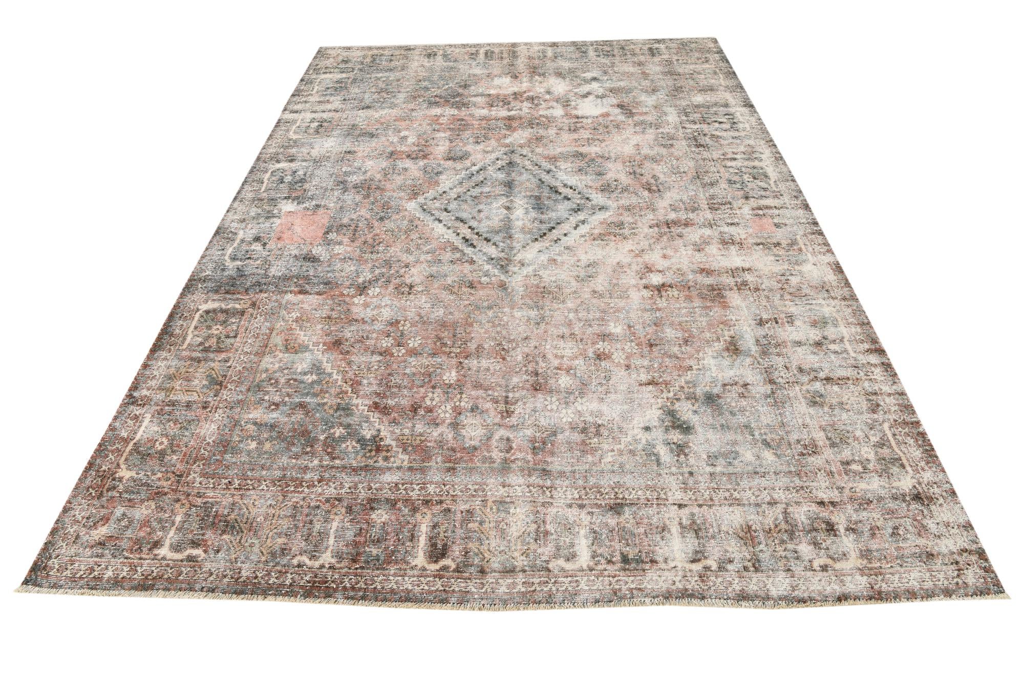 7' 1 x 10' 3 Hand Knotted Ultra Vintage Persian Wool Rug