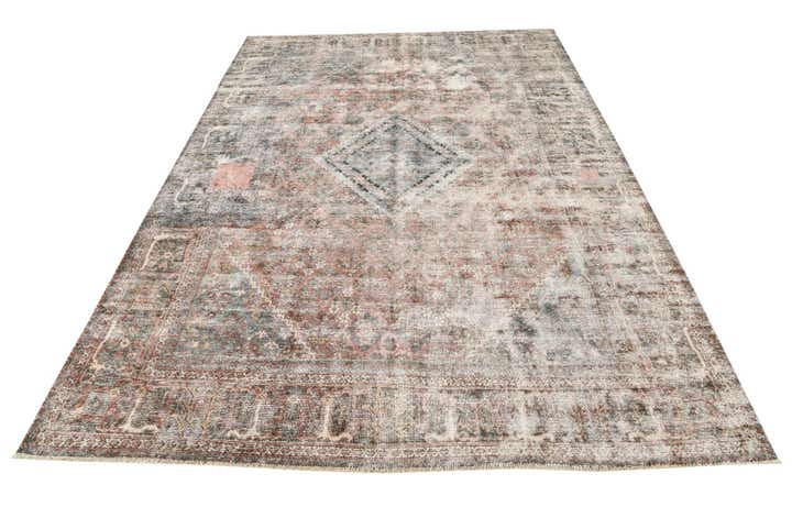 7' 1 x 10' 3 Hand Knotted Ultra Vintage Persian Wool Rug