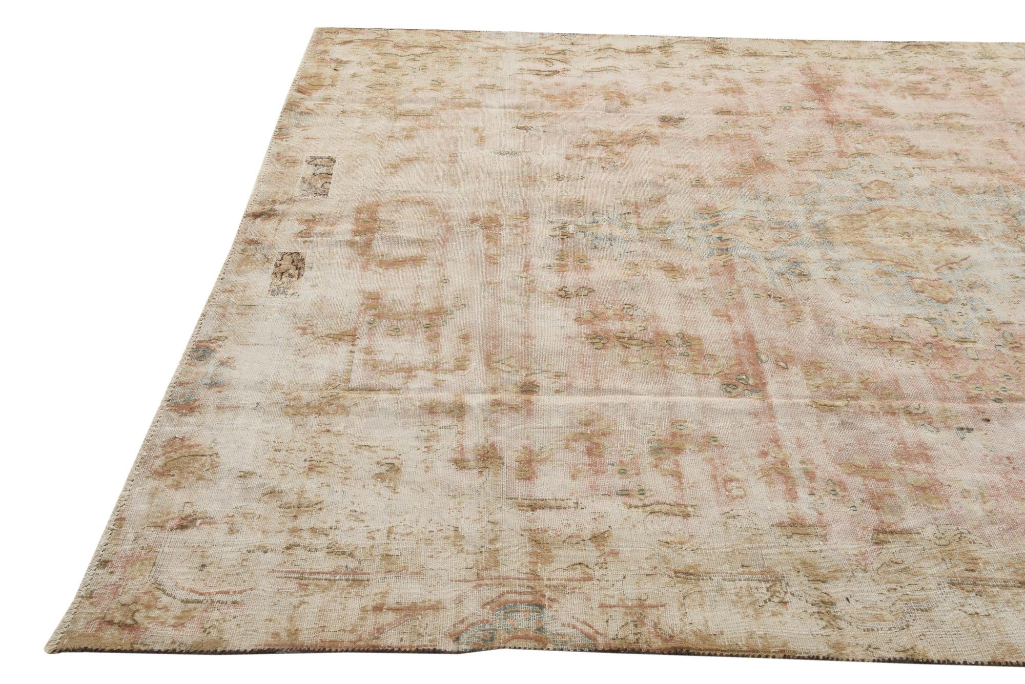 7' 3 x 9' 10 Hand Knotted Ultra Vintage Persian Wool Rug