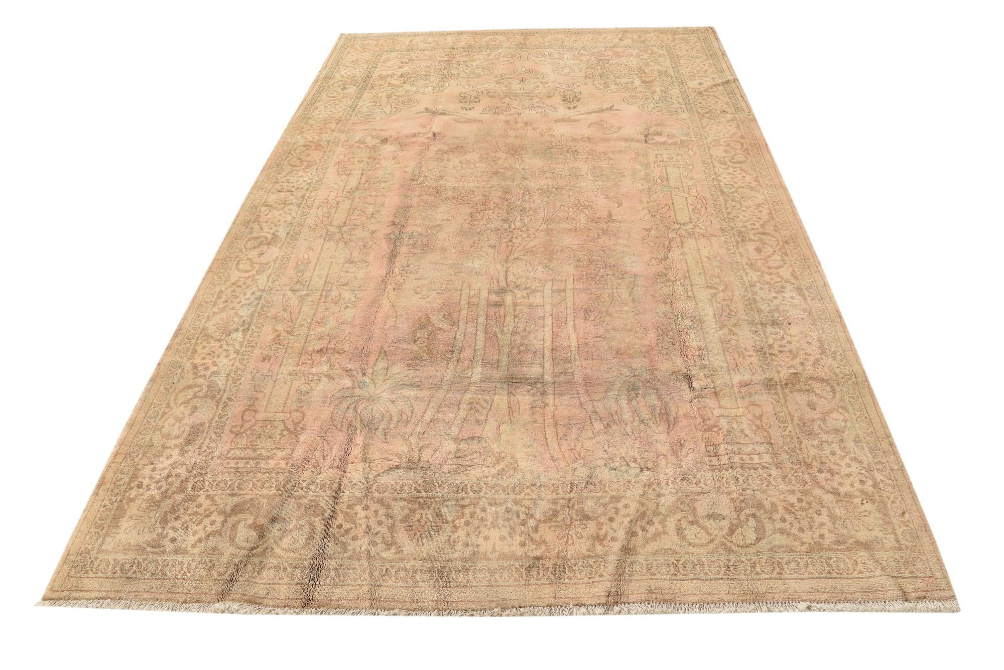 6' 3 x 9' 10 Hand Knotted Ultra Vintage Persian Wool Rug
