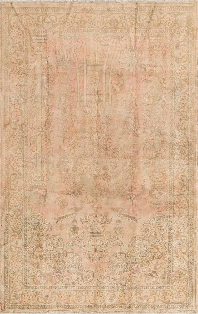 6' 3 x 9' 10 Hand Knotted Ultra Vintage Persian Wool Rug