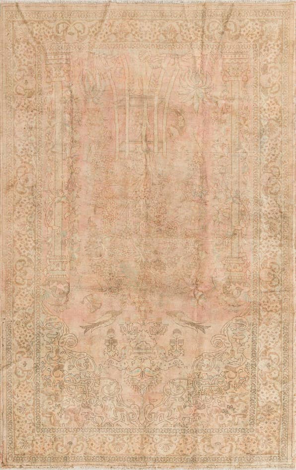 Detail image of 6' 3 x 9' 10 Hand Knotted Ultra Vintage Persian Wool Rug