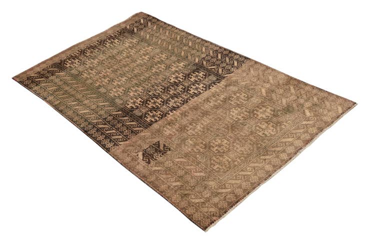 Detail image of 3' x 4' 8 Hand Knotted Ultra Vintage Persian Wool Rug
