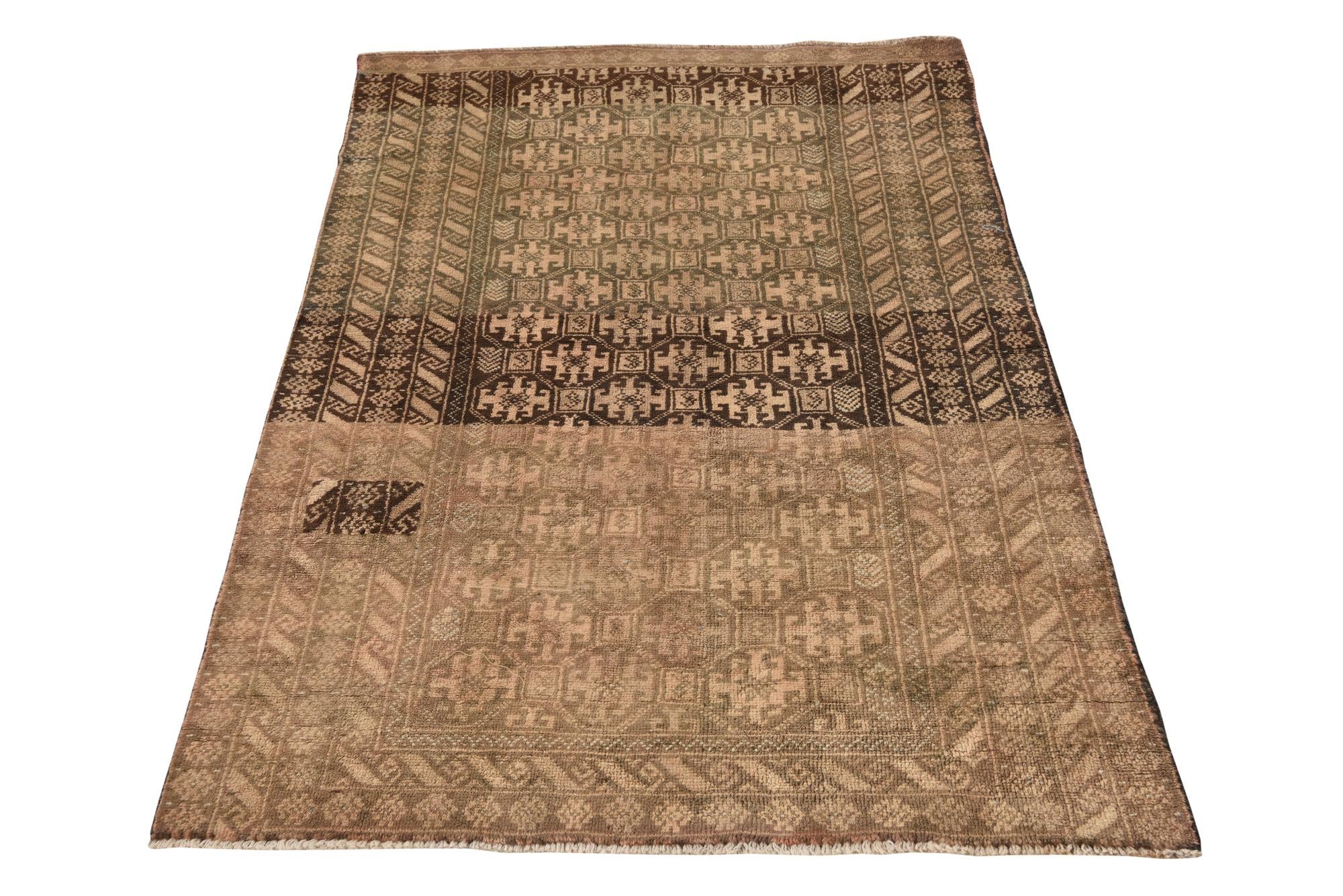 3' x 4' 8 Hand Knotted Ultra Vintage Persian Wool Rug