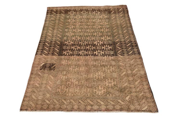 Detail image of 3' x 4' 8 Hand Knotted Ultra Vintage Persian Wool Rug