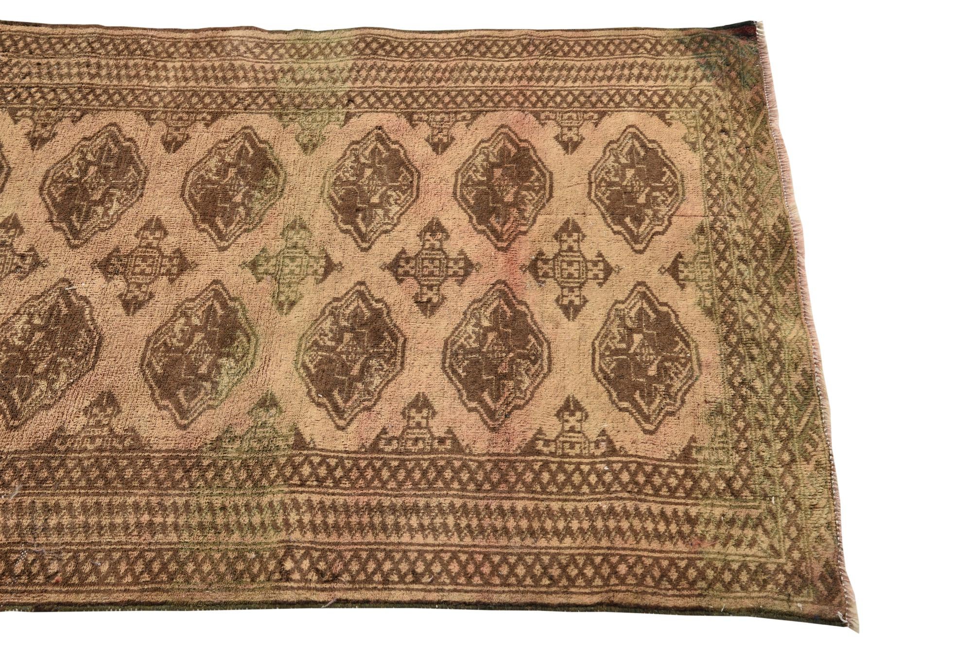 3' 4 x 4' 6 Hand Knotted Ultra Vintage Persian Wool Rug