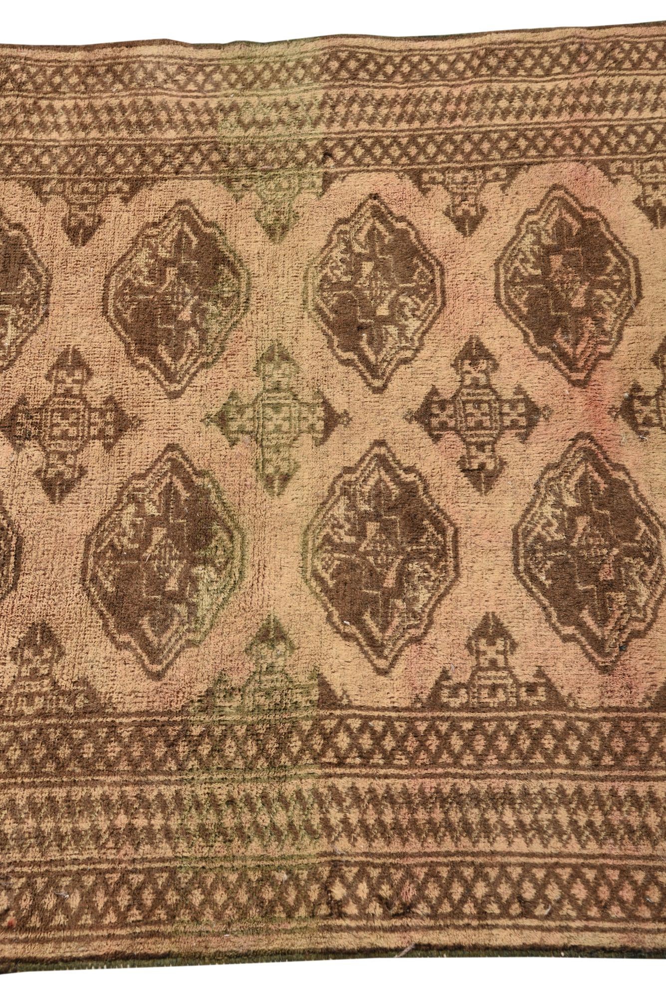 3' 4 x 4' 6 Hand Knotted Ultra Vintage Persian Wool Rug