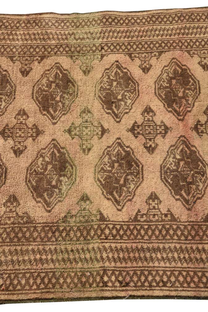 3' 4 x 4' 6 Hand Knotted Ultra Vintage Persian Wool Rug