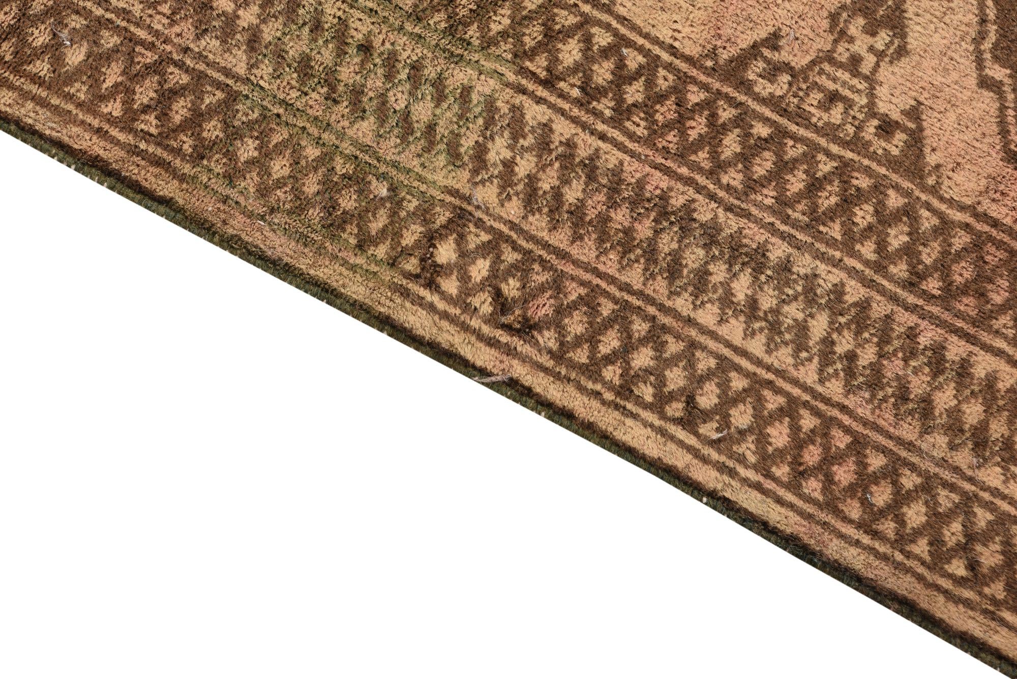 3' 4 x 4' 6 Hand Knotted Ultra Vintage Persian Wool Rug