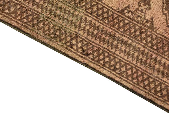 3' 4 x 4' 6 Hand Knotted Ultra Vintage Persian Wool Rug