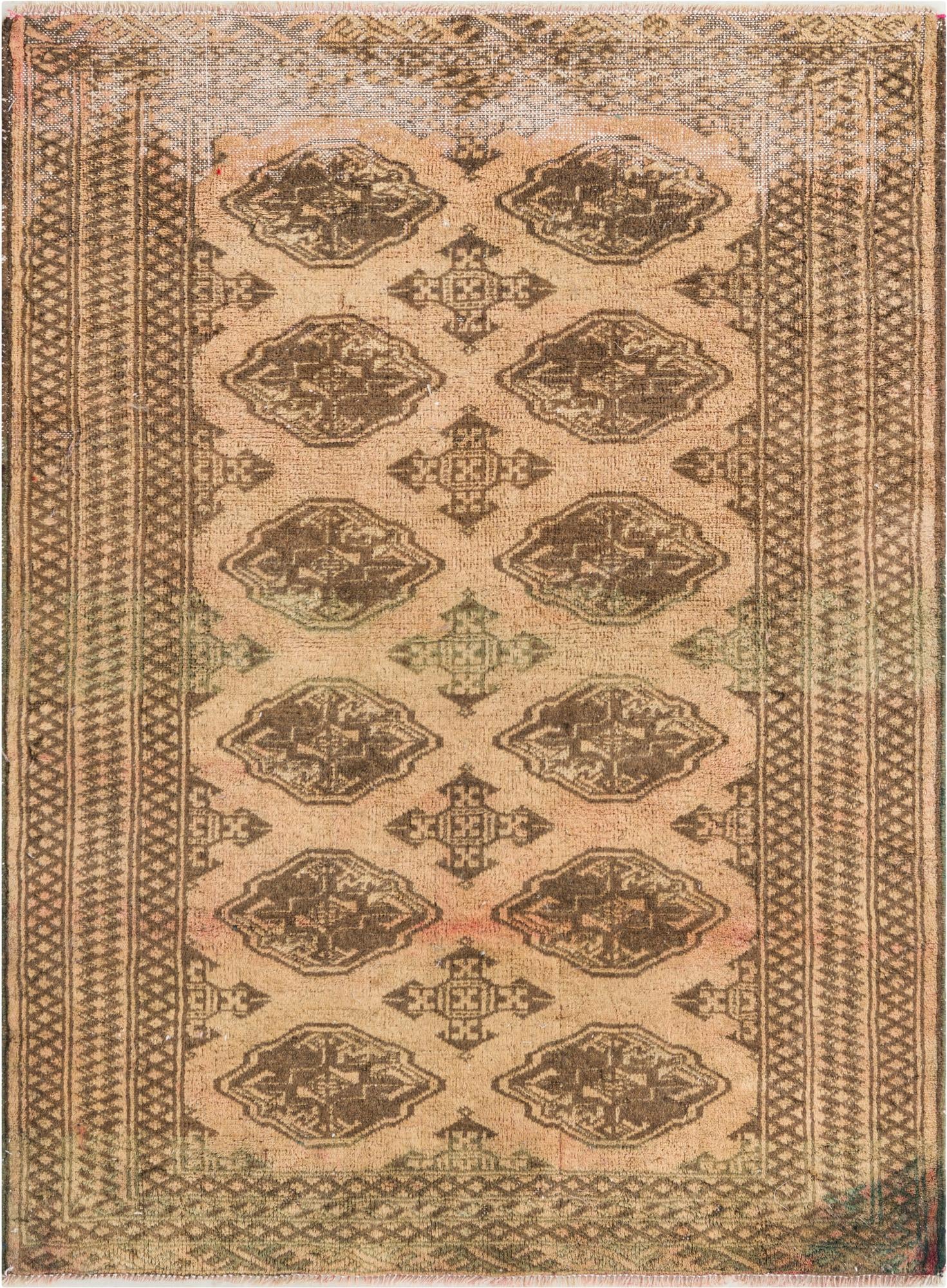 3' 4 x 4' 6 Hand Knotted Ultra Vintage Persian Wool Rug