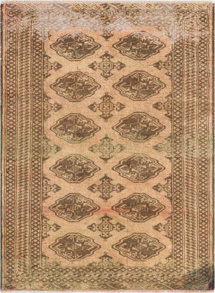3' 4 x 4' 6 Hand Knotted Ultra Vintage Persian Wool Rug