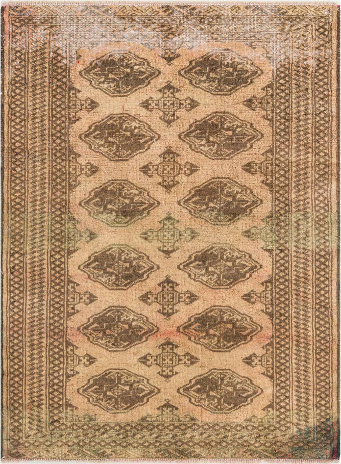 Detail image of 3' 4 x 4' 6 Hand Knotted Ultra Vintage Persian Wool Rug