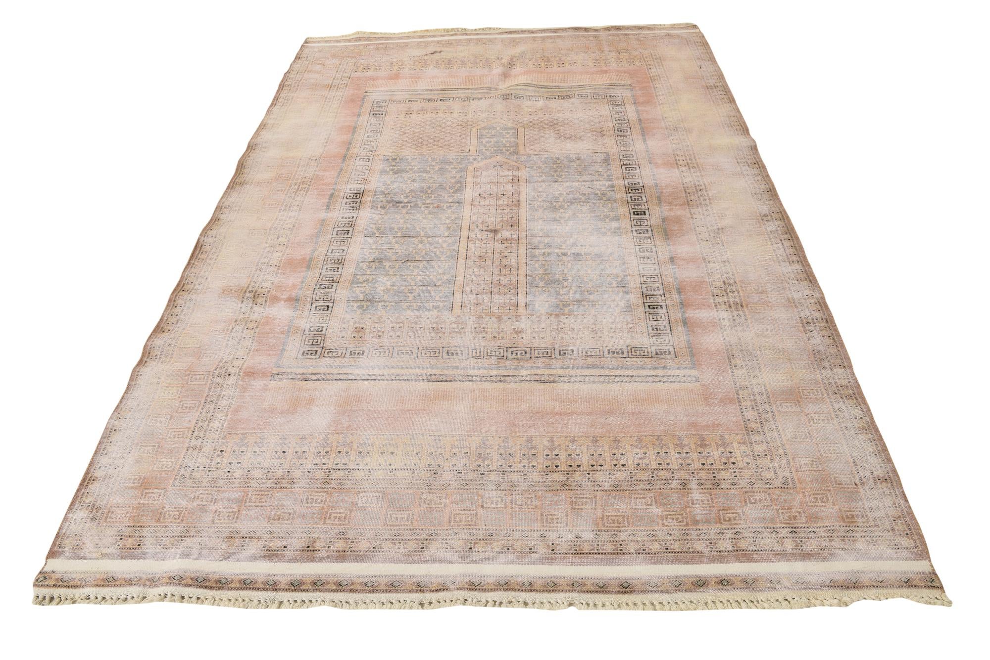 6' x 9' 3 Hand Knotted Ultra Vintage Persian Wool Rug
