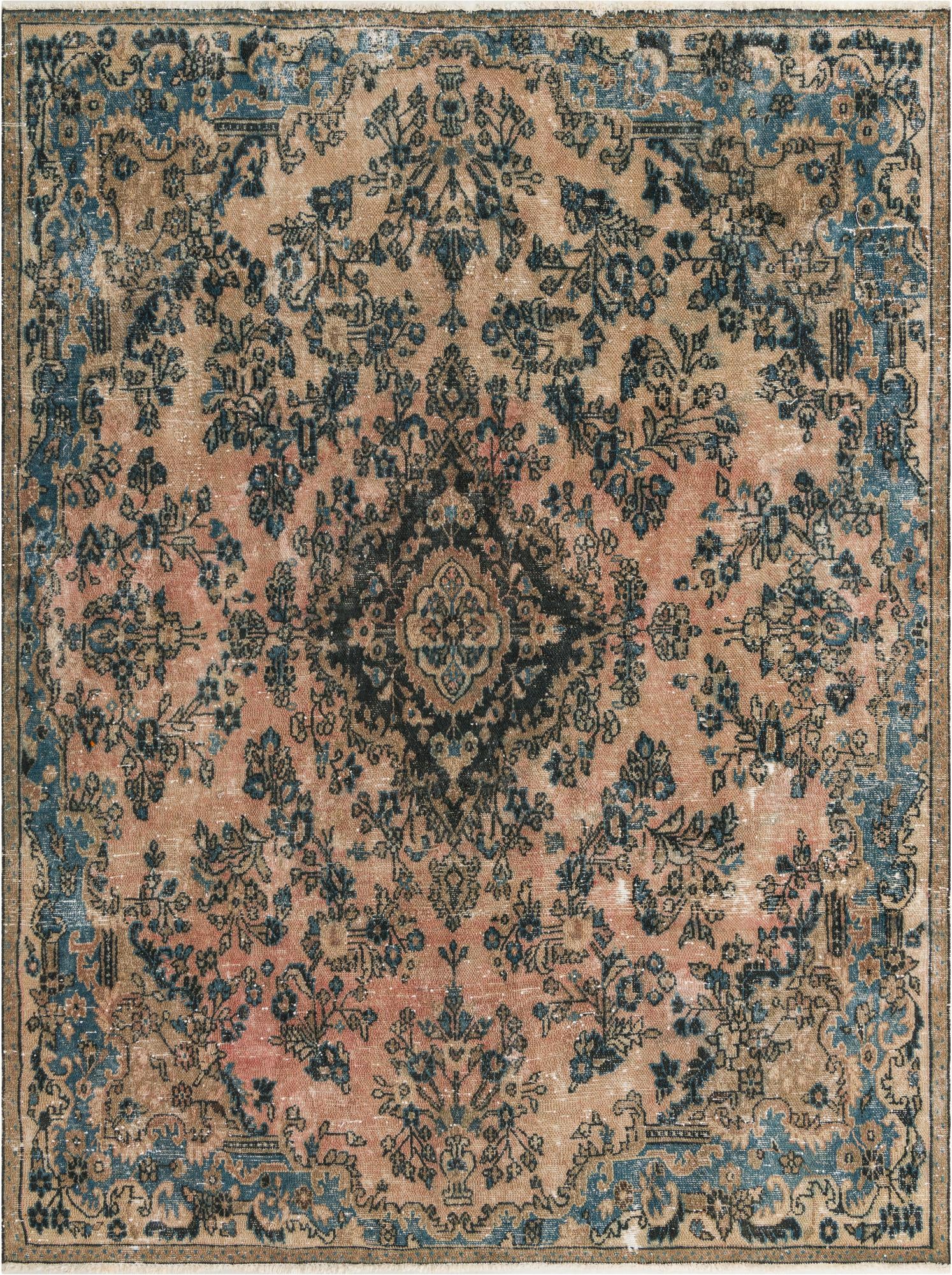 7' 10 x 10' 4 Hand Knotted Ultra Vintage Persian Wool Rug