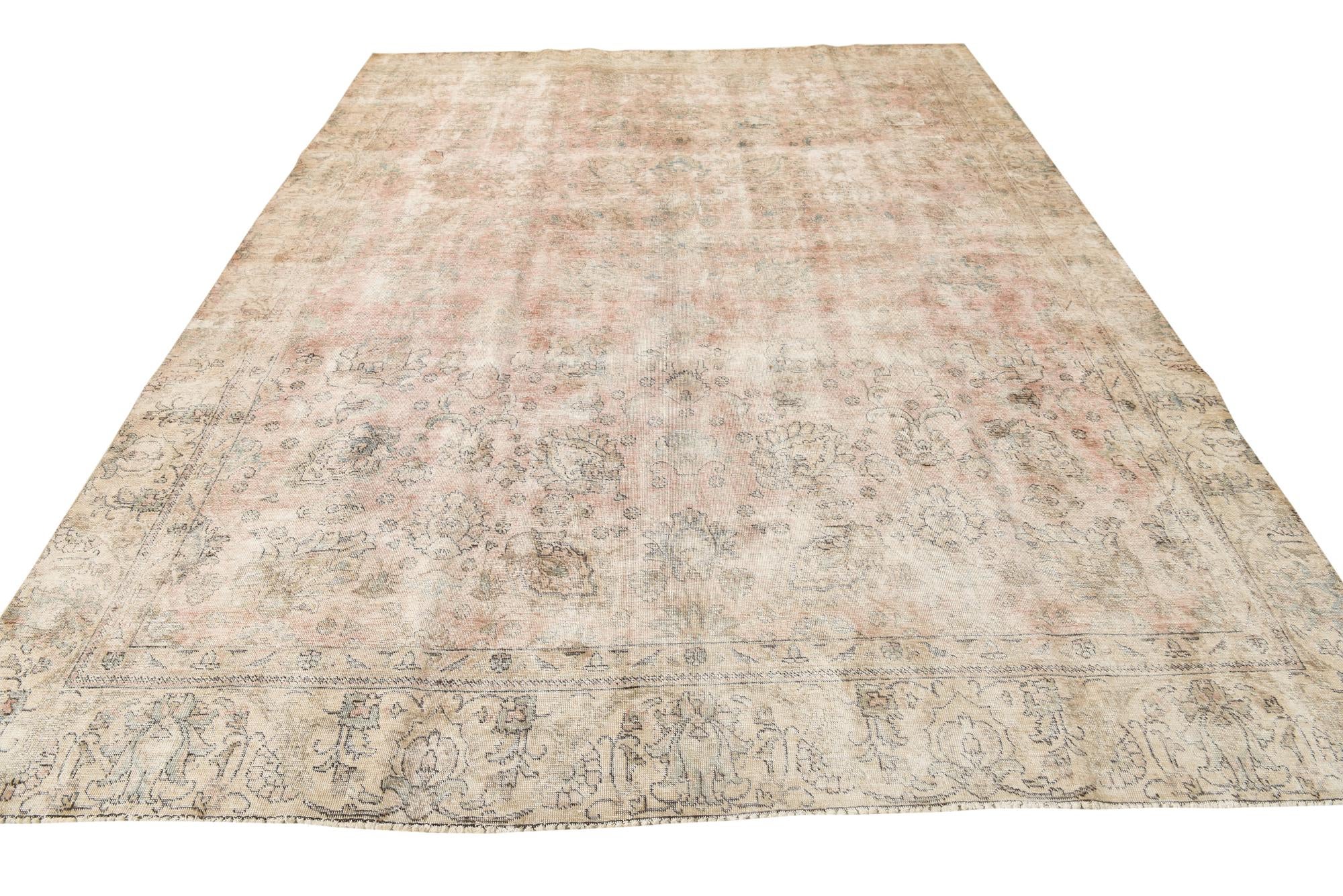 8' 9 x 11' 5 Hand Knotted Ultra Vintage Persian Wool Rug