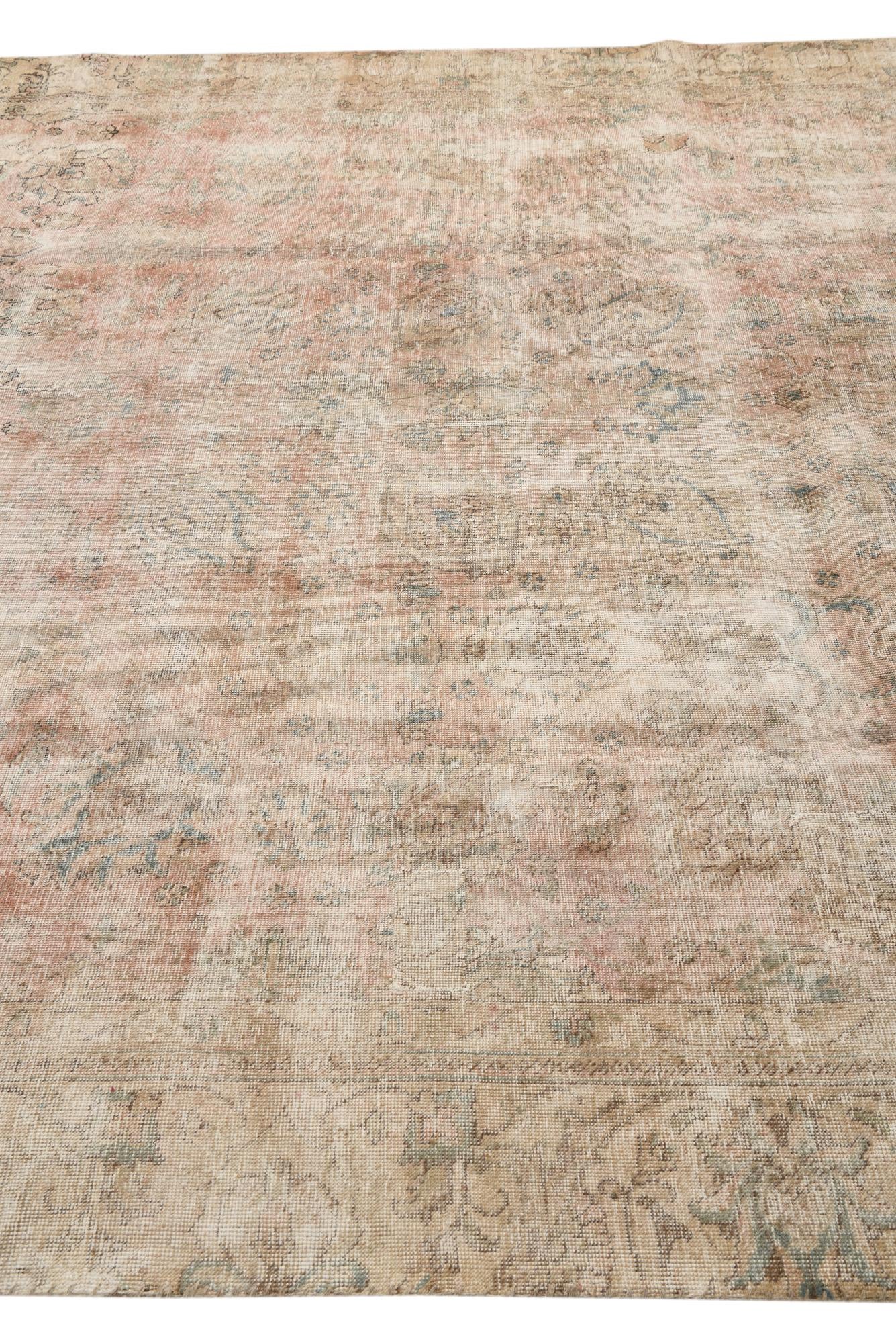 8' 9 x 11' 5 Hand Knotted Ultra Vintage Persian Wool Rug