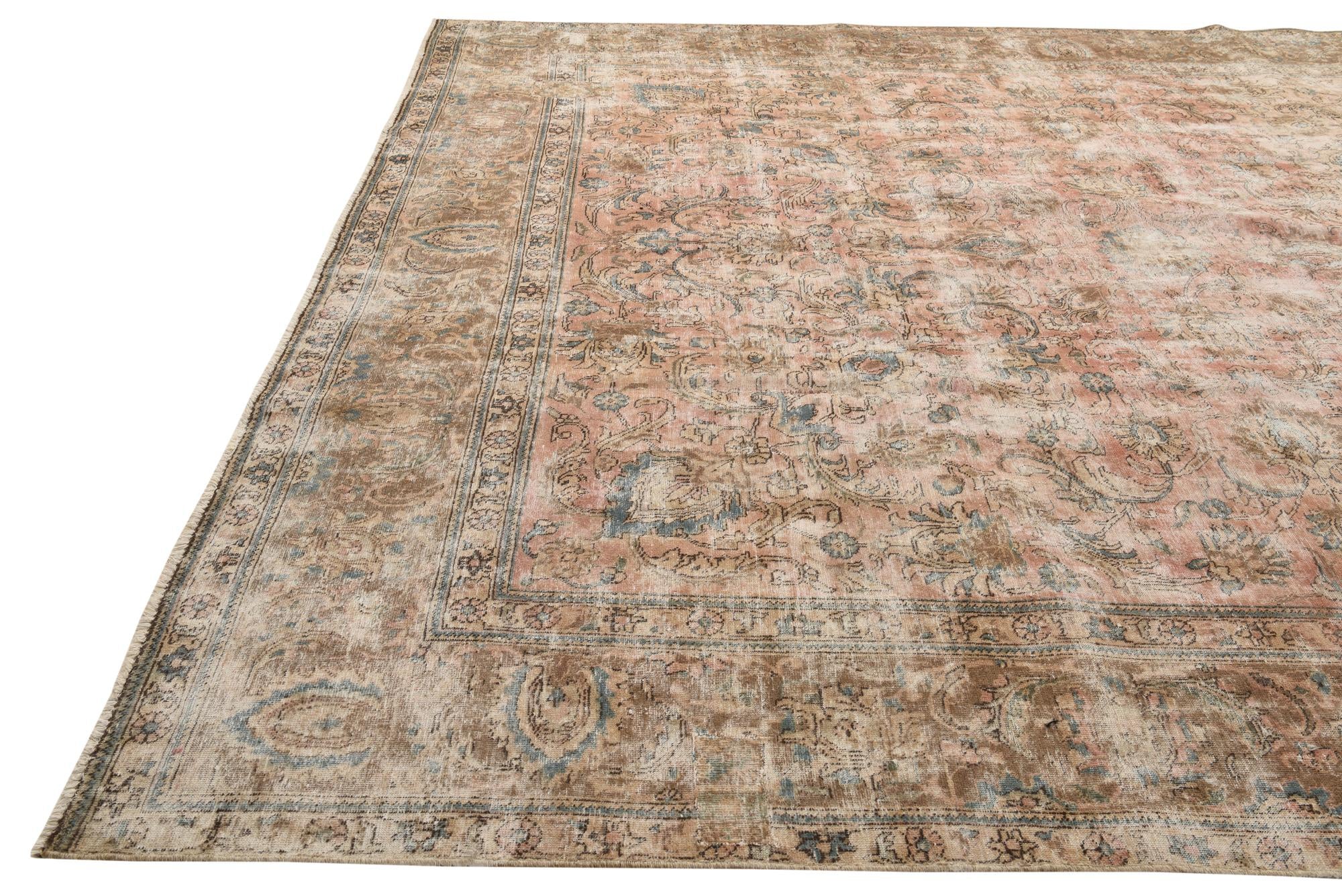 8' x 11' 4 Hand Knotted Ultra Vintage Persian Wool Rug