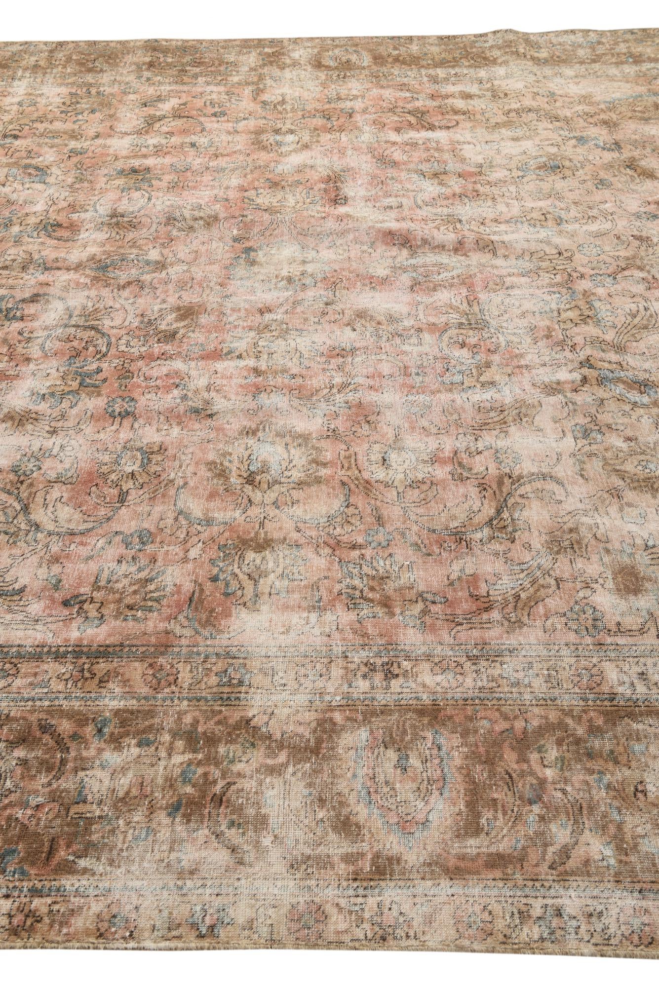 8' x 11' 4 Hand Knotted Ultra Vintage Persian Wool Rug