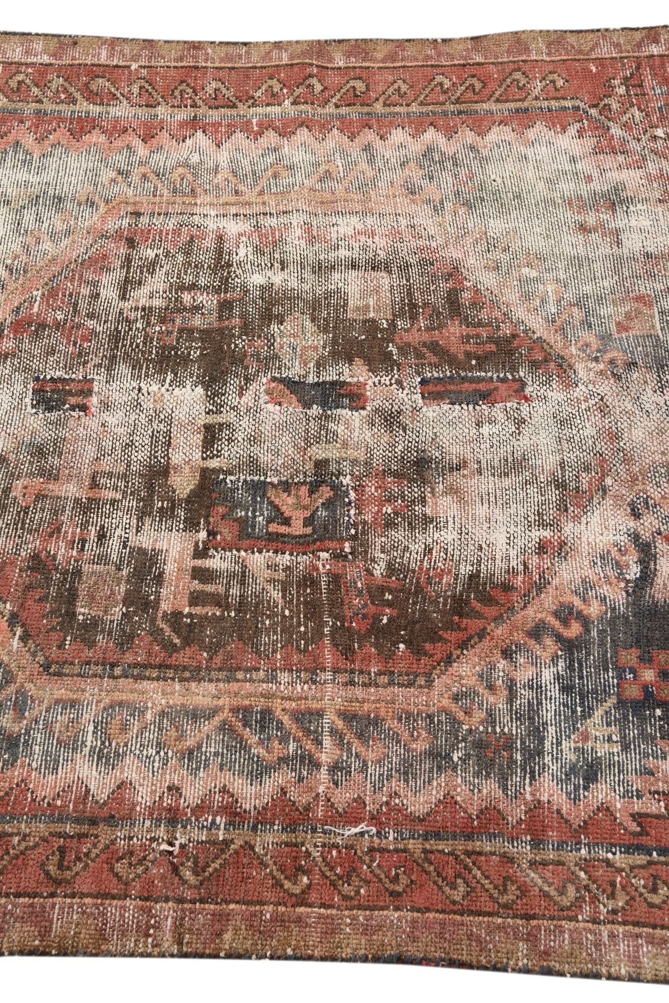 3' 6 x 5' 10 Hand Knotted Ultra Vintage Persian Wool Rug