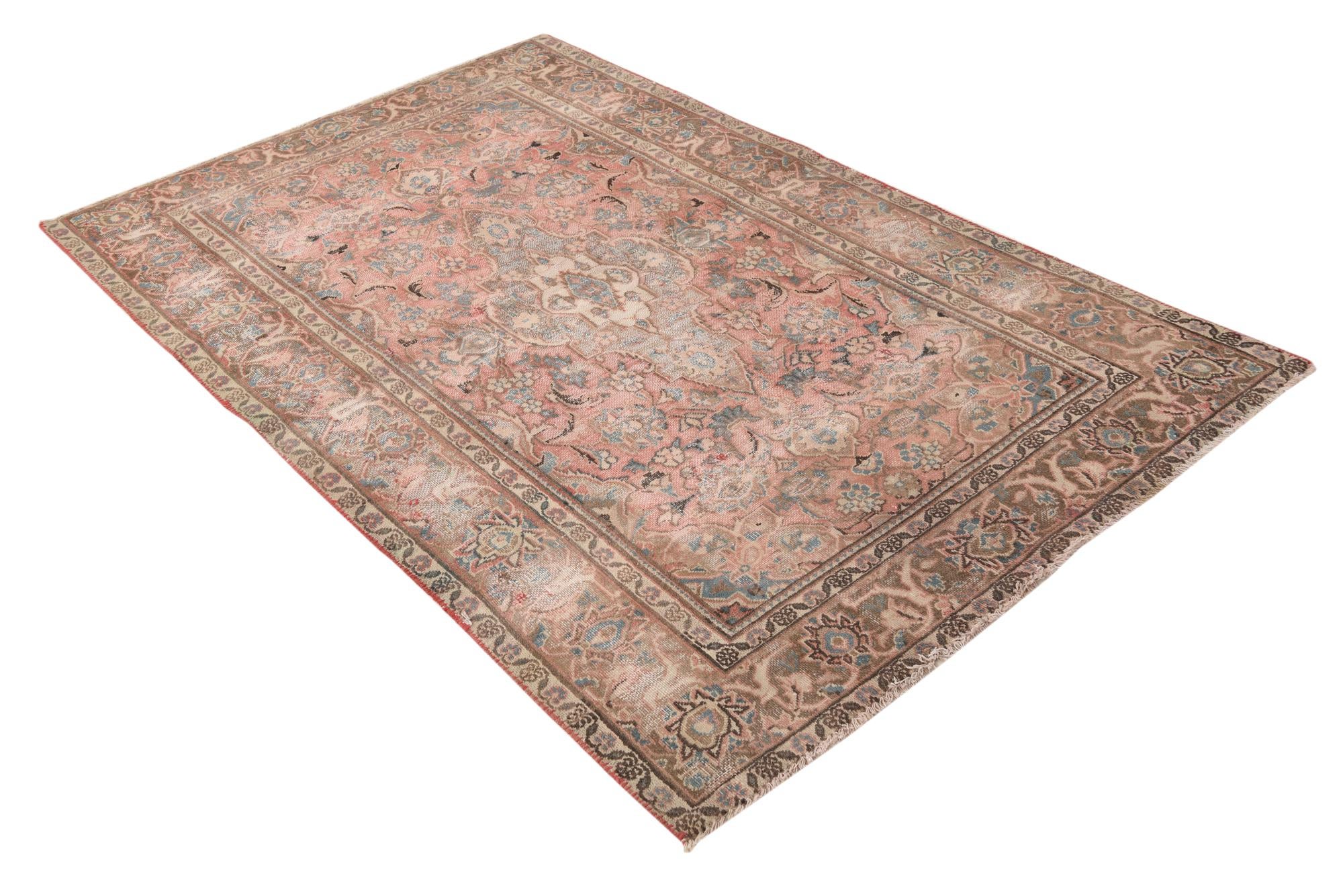 3' 10 x 6' 3 Hand Knotted Ultra Vintage Persian Wool Rug