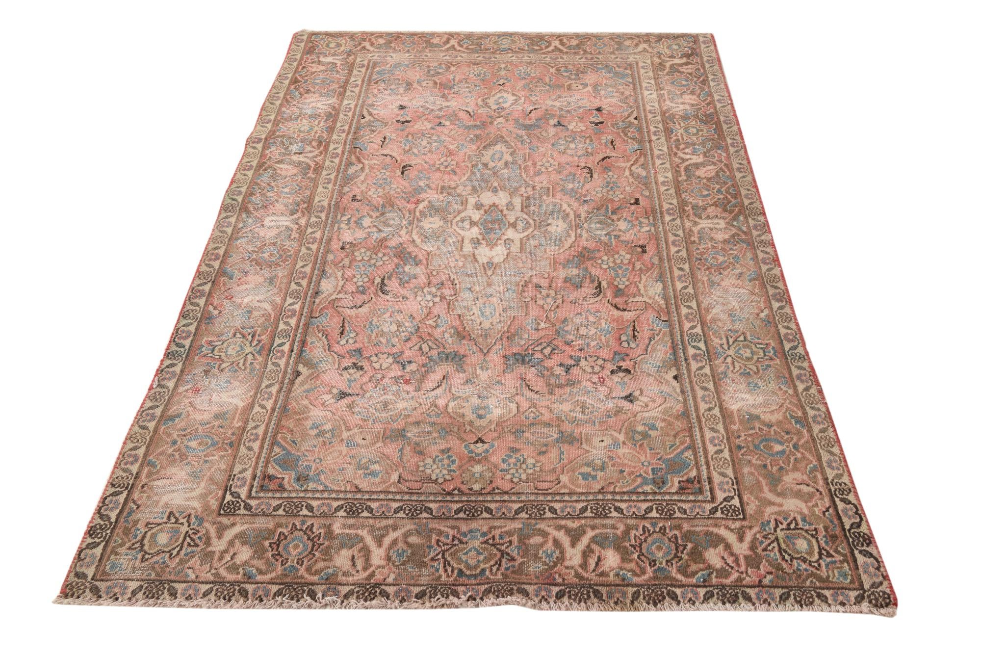 3' 10 x 6' 3 Hand Knotted Ultra Vintage Persian Wool Rug