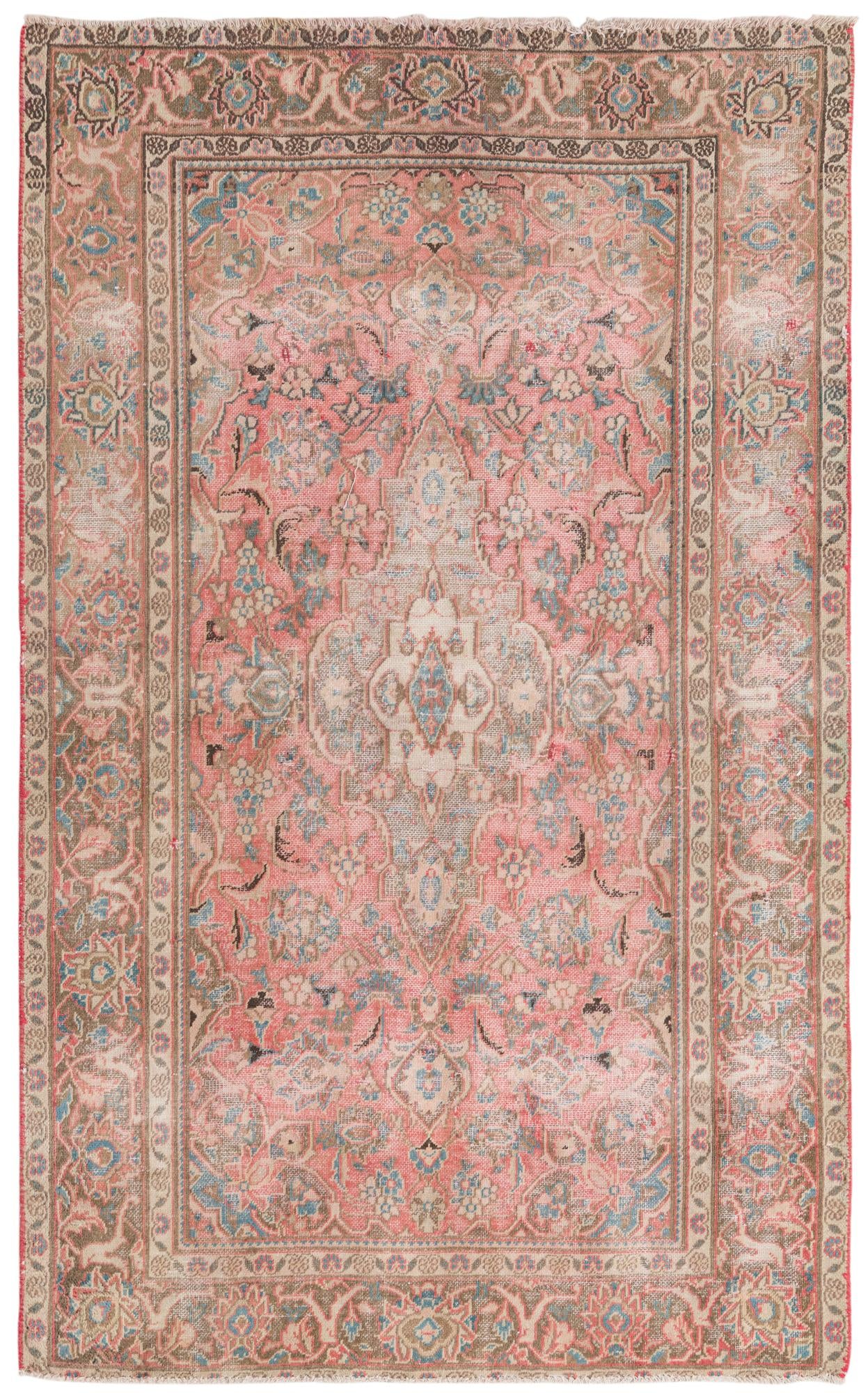 3' 10 x 6' 3 Hand Knotted Ultra Vintage Persian Wool Rug