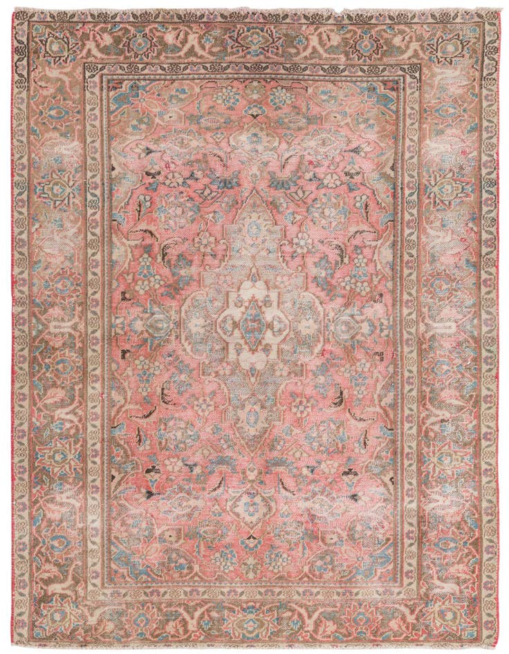 Detail image of 3' 10 x 6' 3 Hand Knotted Ultra Vintage Persian Wool Rug