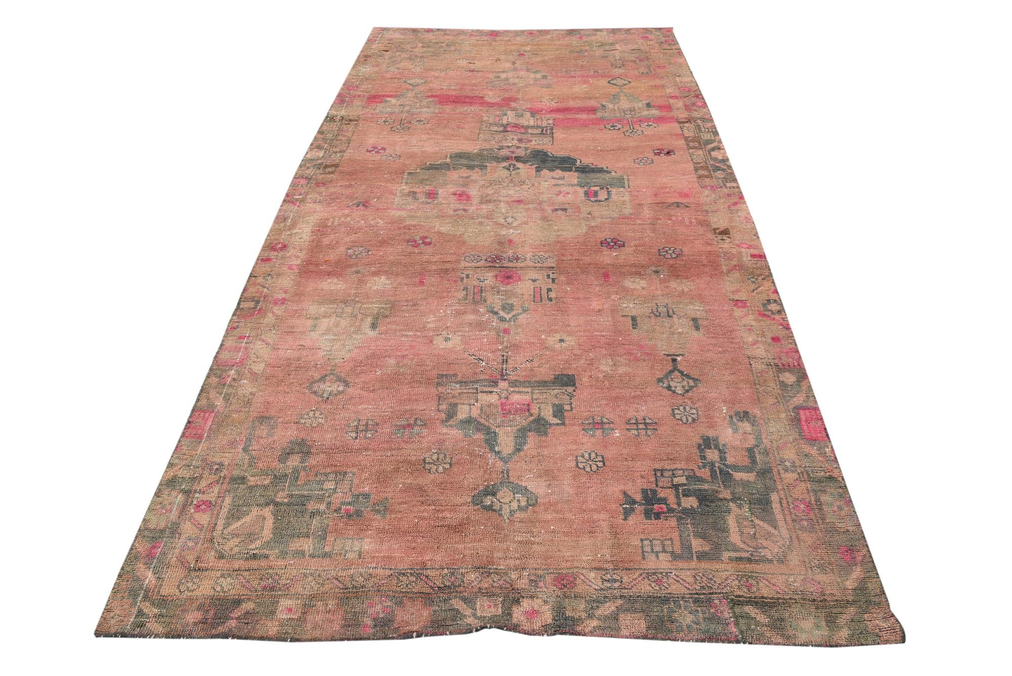 4' 10 x 9' 9 Hand Knotted Ultra Vintage Persian Wool Rug