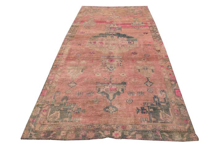 4' 10 x 9' 9 Hand Knotted Ultra Vintage Persian Wool Rug