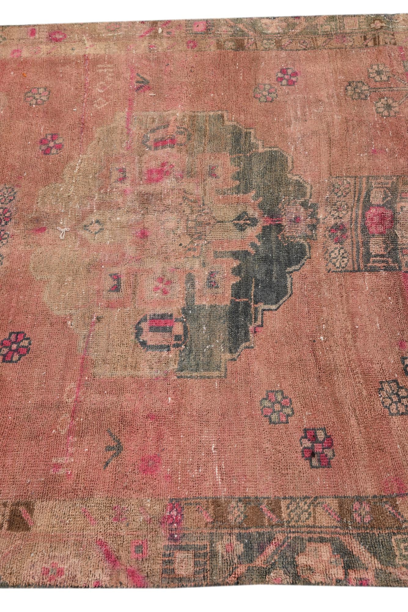 4' 10 x 9' 9 Hand Knotted Ultra Vintage Persian Wool Rug