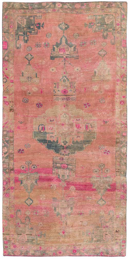 4' 10 x 9' 9 Hand Knotted Ultra Vintage Persian Wool Rug