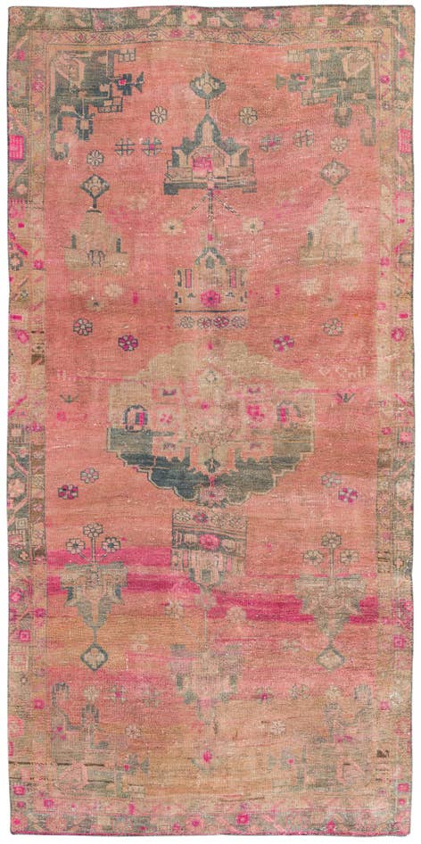 Detail image of 4' 10 x 9' 9 Hand Knotted Ultra Vintage Persian Wool Rug