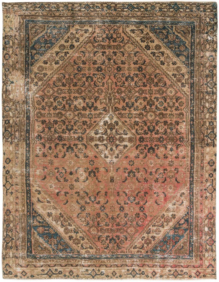 Detail image of 6' x 8' 10 Hand Knotted Ultra Vintage Persian Wool Rug