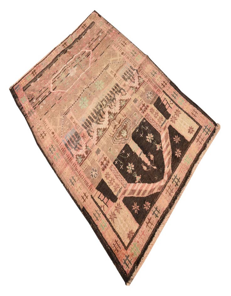 Detail image of 3' x 4' 5  Hand Knotted Ultra Vintage Persian Wool Rug