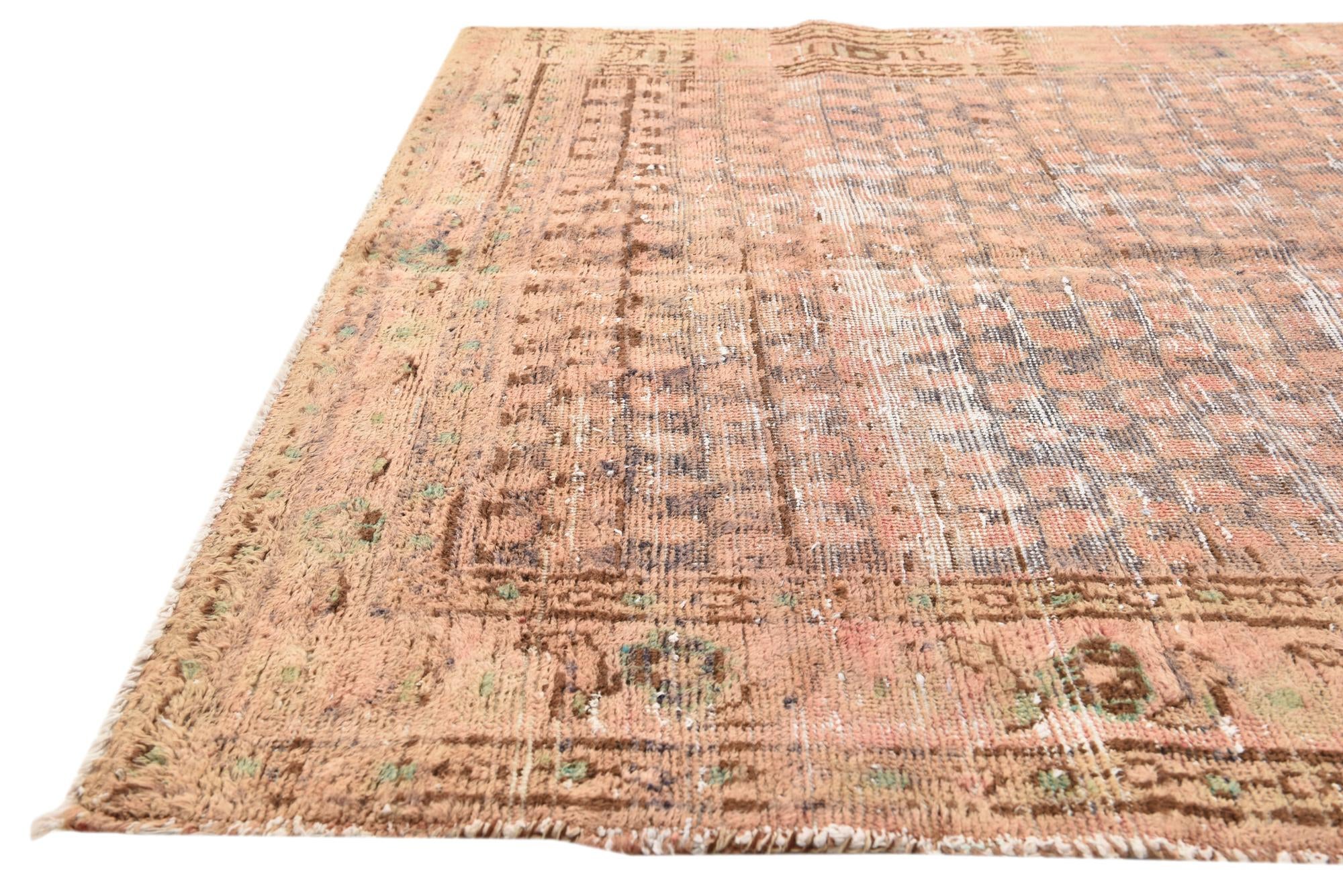 4' 3 x 6' 2 Hand Knotted Ultra Vintage Persian Wool Rug
