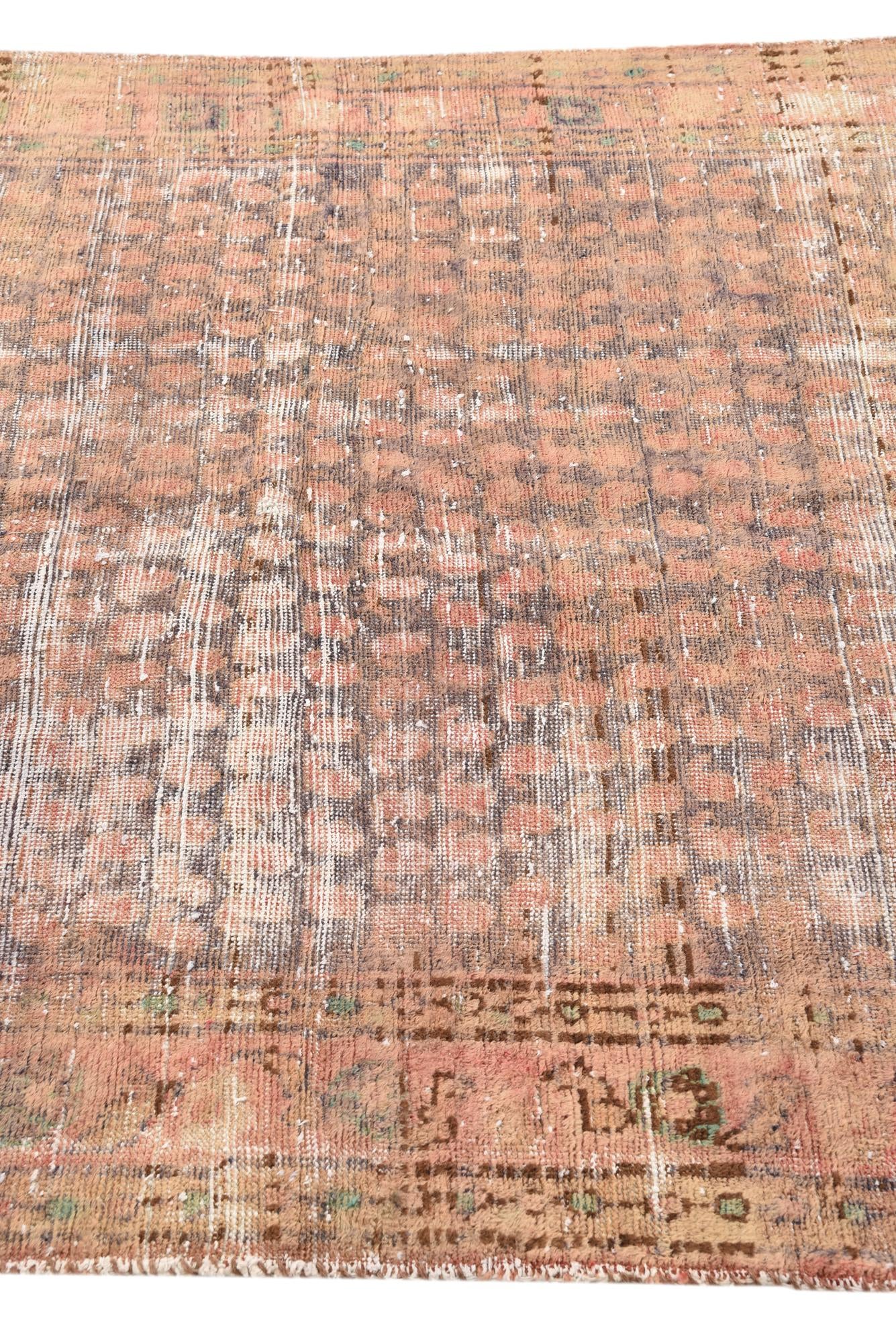 4' 3 x 6' 2 Hand Knotted Ultra Vintage Persian Wool Rug