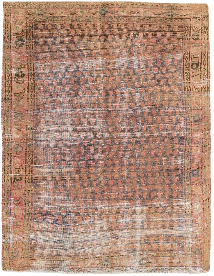 Detail image of 4' 3 x 6' 2 Hand Knotted Ultra Vintage Persian Wool Rug