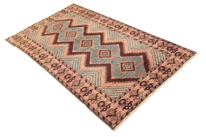 3' 6 x 6' 1 Hand Knotted Ultra Vintage Persian Wool Rug