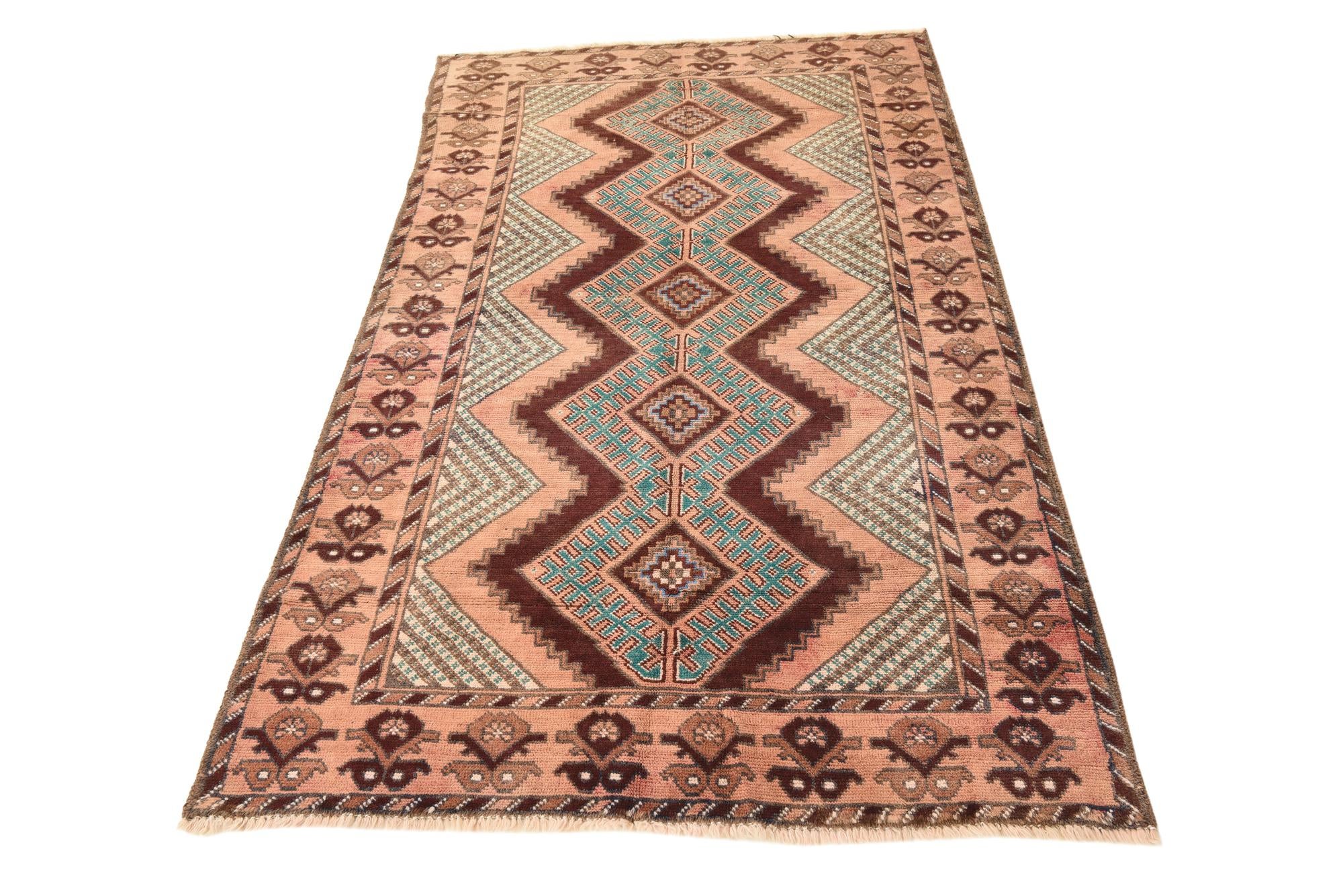 3' 6 x 6' 1 Hand Knotted Ultra Vintage Persian Wool Rug